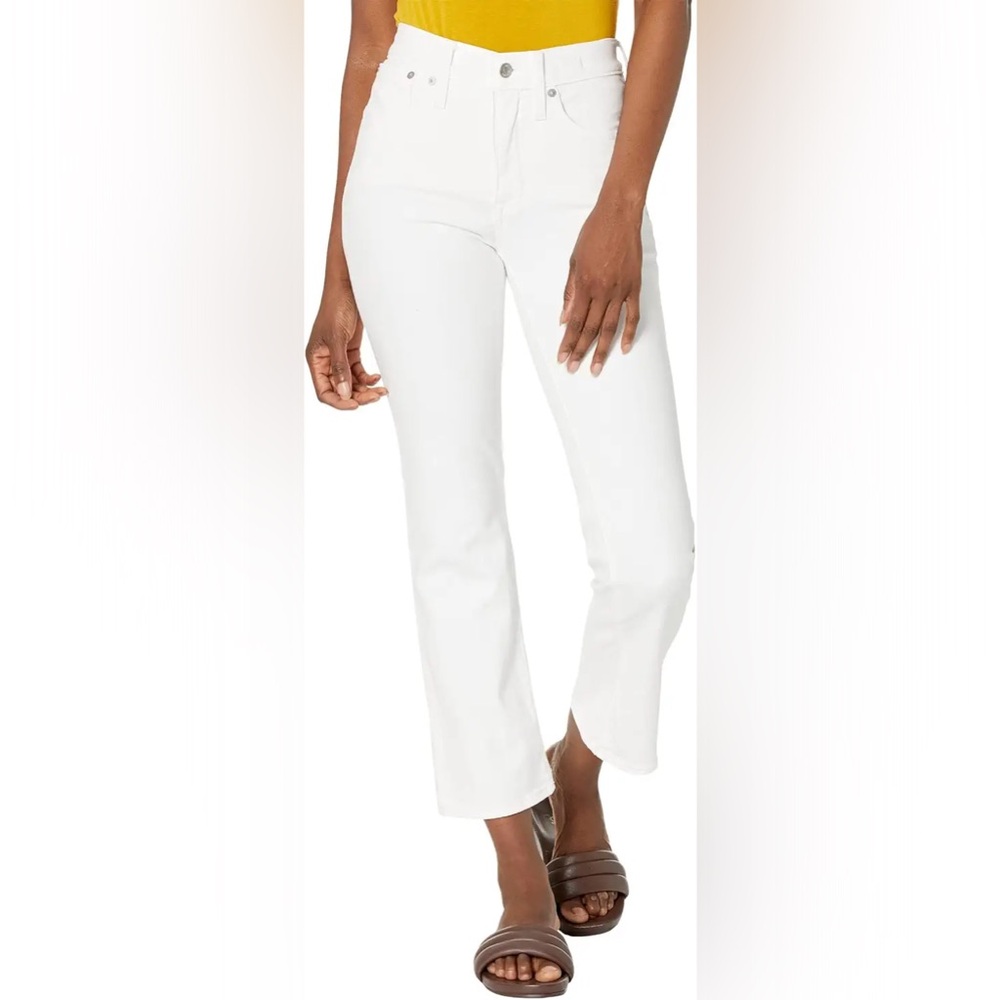 Madewell mid-rise kick out crop jeans
